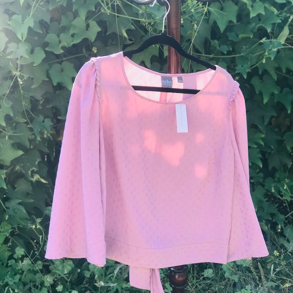 Pink Bell Sleeve Blouse